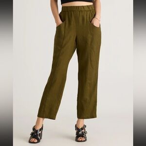 100% European Linen Tapered Ankle Pants